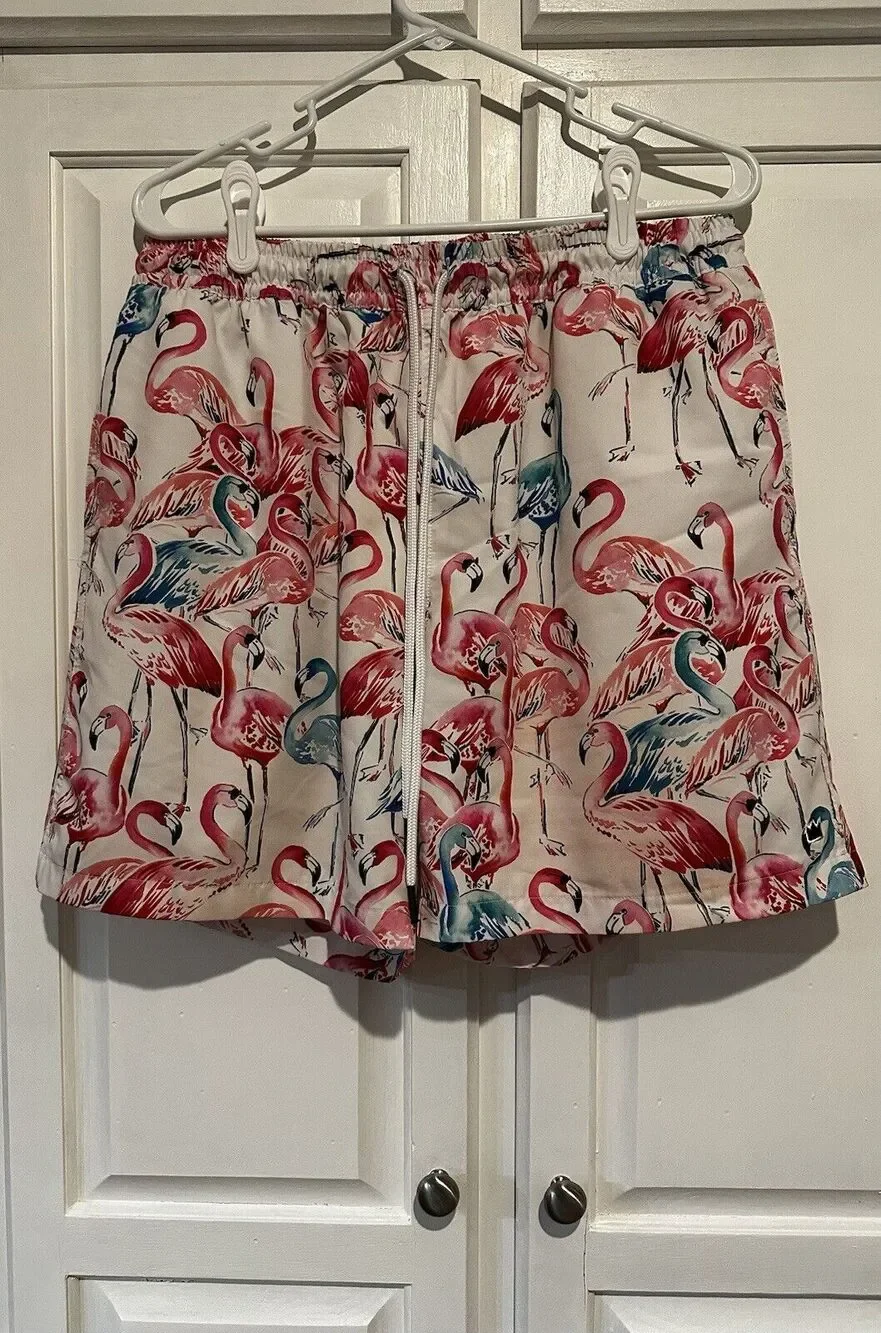Crown And Ivy Swim Trunks Pink Flamingo Men’s Size XL Shorts